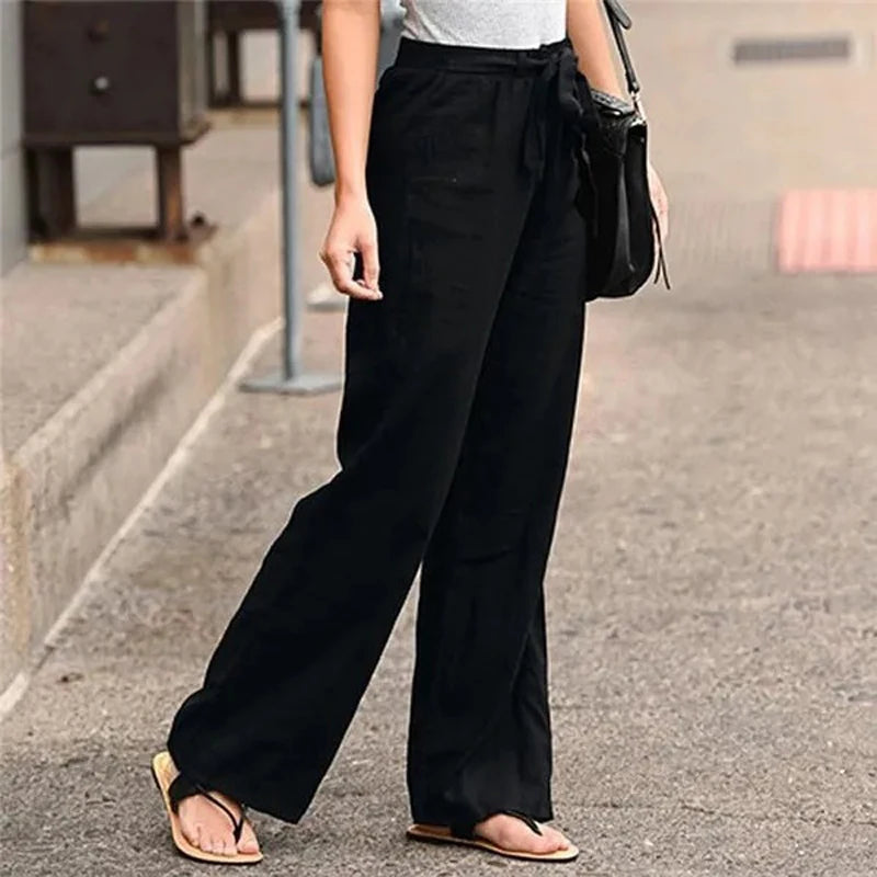 Elastic Loose Cotton Trousers