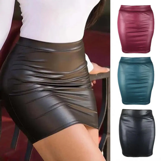 Faux Leather Cozy Bodycon Skirt